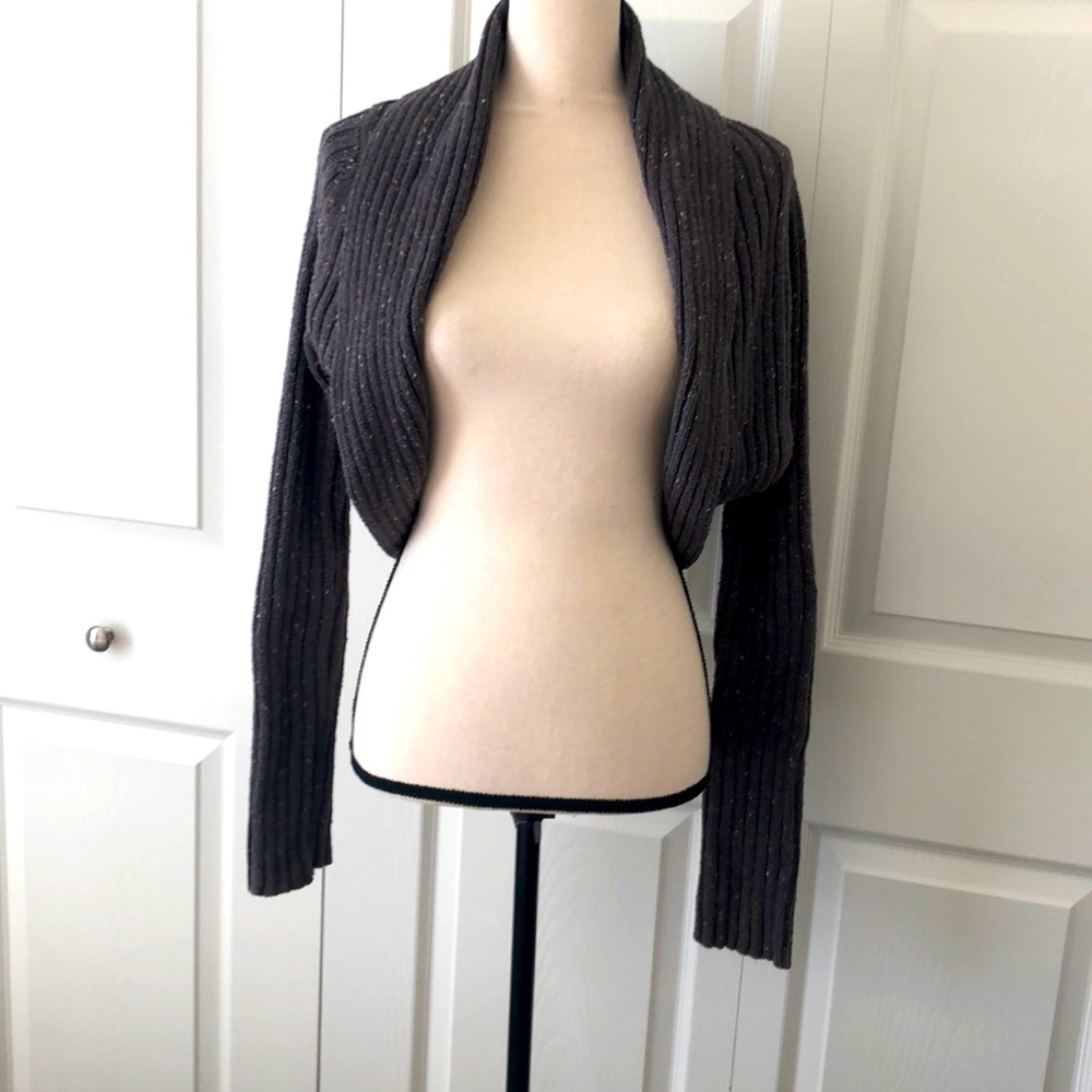 NWT Decree Womens  Shrug Sweater Large Gray